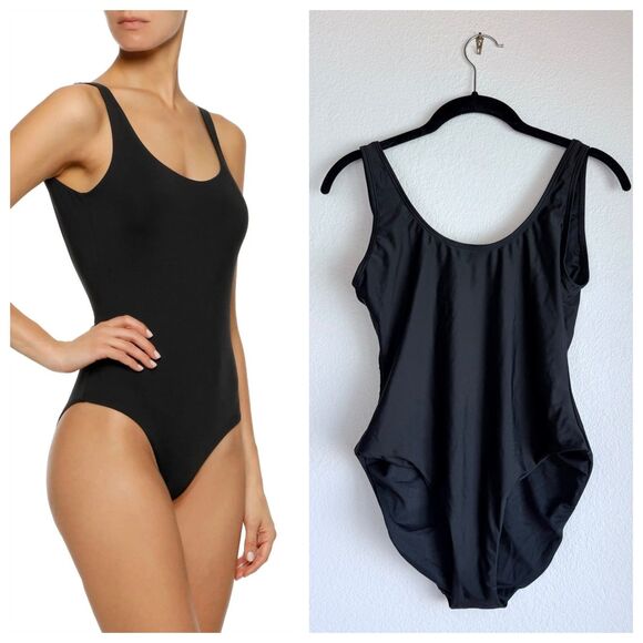 NWT Onia Women's Kelly Scoop Back One Piece Swimsuit in Solid Black Size M - Picture 1 of 15